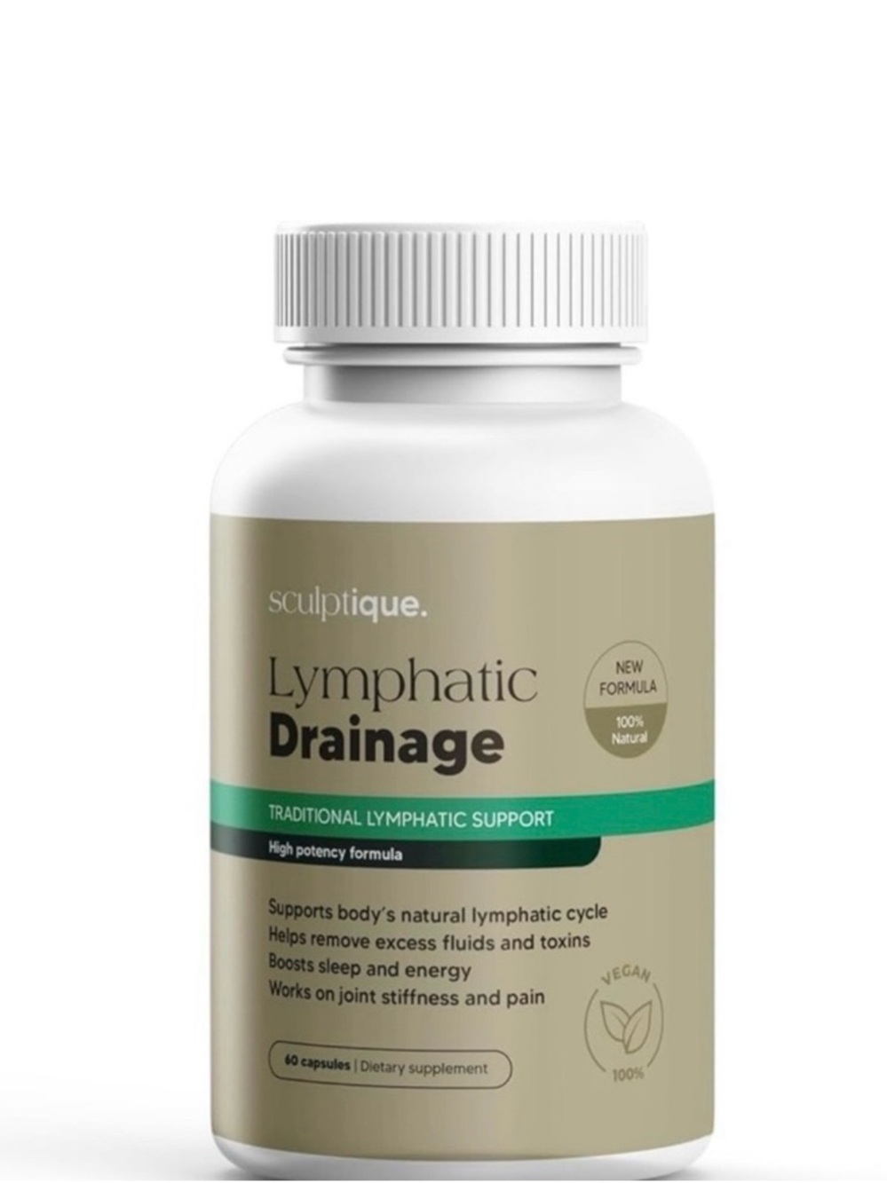 Sculptique Lymphatic Drainage Supplement - Green & Beige